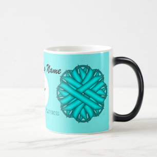 Lt Blue/Teal Flower Rbn Tmpl by Kenneth Yoncich Magic Mug