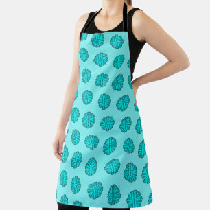 Lt Blue/Teal Flower Ribbon by Kenneth Yoncich Apron