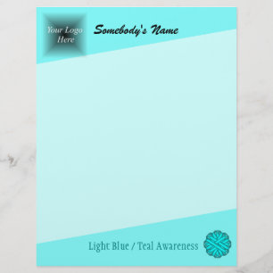 Lt Blue/Teal Flower Ribbon by Kenneth Yoncich Letterhead