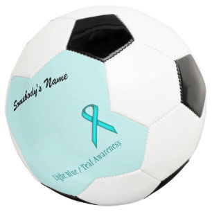 Lt Blue/Teal Standard Rbn Tmpl by Kenneth Yoncich Soccer Ball