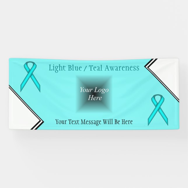 Lt Blue/Teal Standard Ribbon by Kenneth Yoncich Banner (Horizontal)