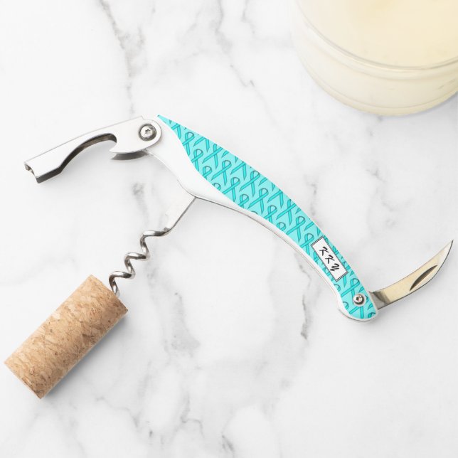 Lt Blue / Teal Standard Ribbon by Kenneth Yoncich Corkscrew (Front)