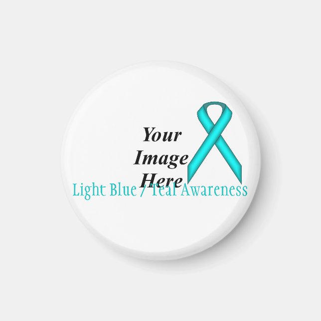 Lt Blue / Teal Standard Ribbon by Kenneth Yoncich Magnet (Front)