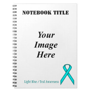 Lt Blue / Teal Standard Ribbon by Kenneth Yoncich Notebook