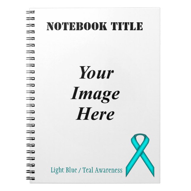 Lt Blue / Teal Standard Ribbon by Kenneth Yoncich Notebook (Front)