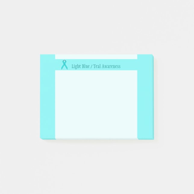 Lt Blue/Teal Standard Ribbon by Kenneth Yoncich Post-it Notes (Front)