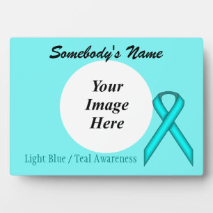 Lt Blue/Teal Standard Ribbon Template by K Yoncich Plaque