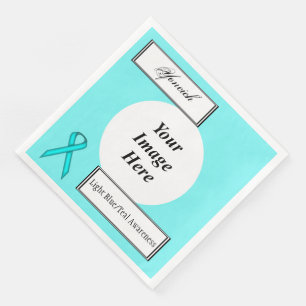Lt Blue / Teal Stnd Ribbon Tmpl by Kenneth Yoncich Napkin