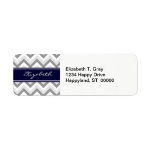 Lt Grey Med Grey Blanc Chevron Nom de la marine Mo