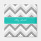 Lt Grey Med Grey White Chevron Teal Name Monogram