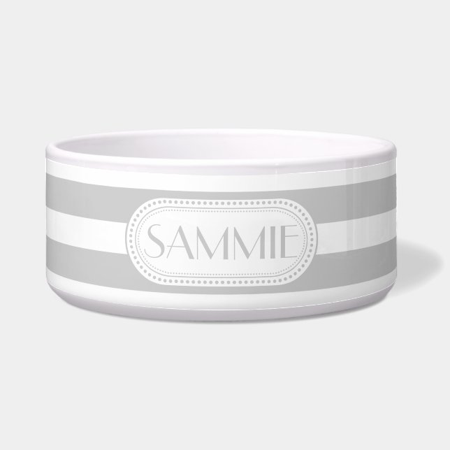 Lt Grey | White Stripes Pattern Monogram (Front)