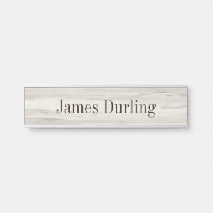 Lt. Grey Wood Grain Effect Desk Hanging Nameplate
