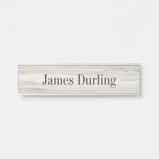 Lt. Grey Wood Grain Effect Desk Hanging Nameplate