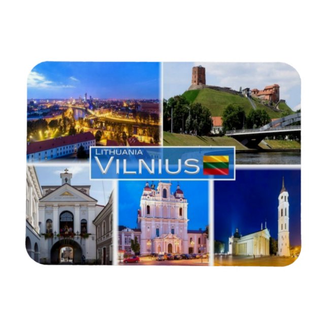 LT  Lithuania Latvia Lietuva - Vilnius - Magnet (Horizontal)
