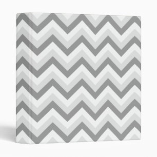 Lt Two Grey White Chervron ZigZag Binder