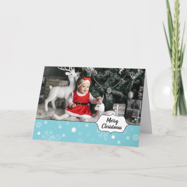 LTB Snowy Digital Photo Cartes de Noël personnelle (Devant)
