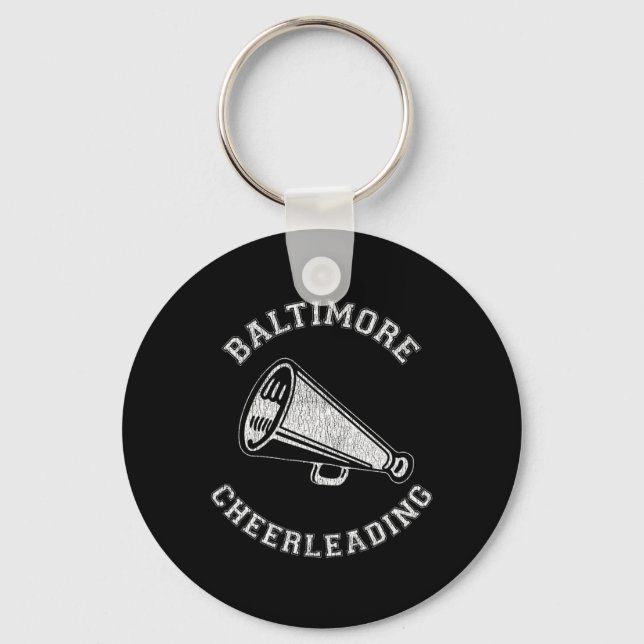 Ltimore Cheer Distressed Retro 90's Cheerleader  Keychain (Front)