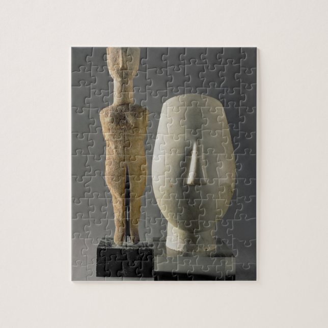 (Lto R) Figurine with crossed arms, Cycladic; head Jigsaw Puzzle (Vertical)