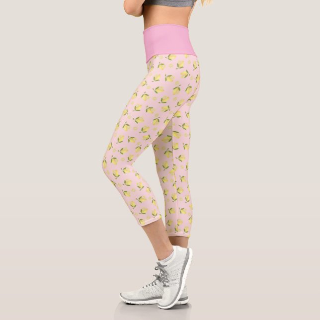 Lttle Lemon Pink Capri Leggings (Left)