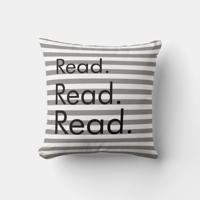 Lu. Lu. Lu. Coussin rayé gris et blanc (Recto)