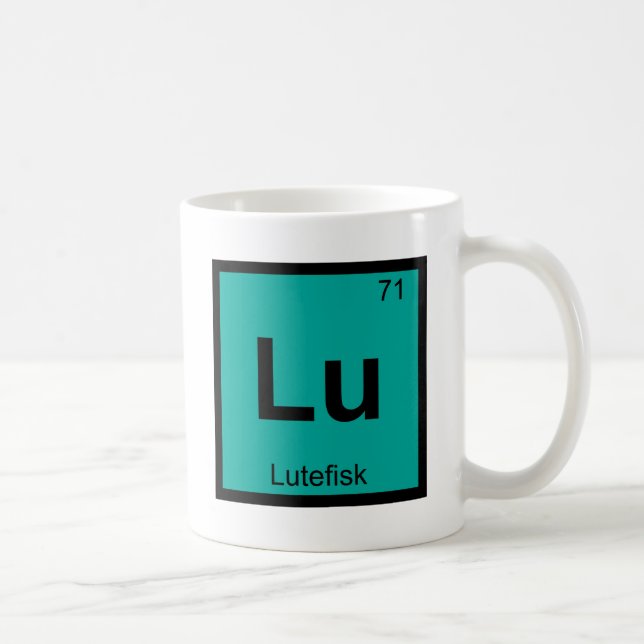 Lu - Lutefisk Chemistry Periodic Table Symbol Fish Coffee Mug (Right)