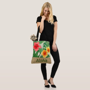 Luana Aquarelle Tropical Floral Reverse Beach Sac