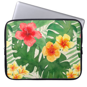 Luana Watercolor Tropical Floral Wetsuit Laptop Sleeve