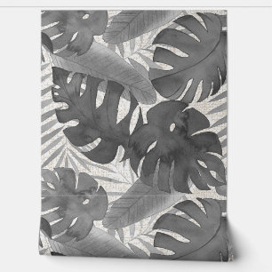 Luana Watercolor Tropical Leaves- Neutral Wallpaper