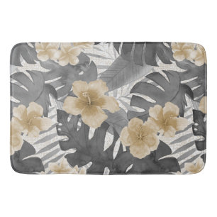 Luana Watercolor Tropical Neutral Floral Bath Mat