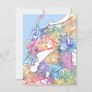 Luanda Angola City Map Postcard