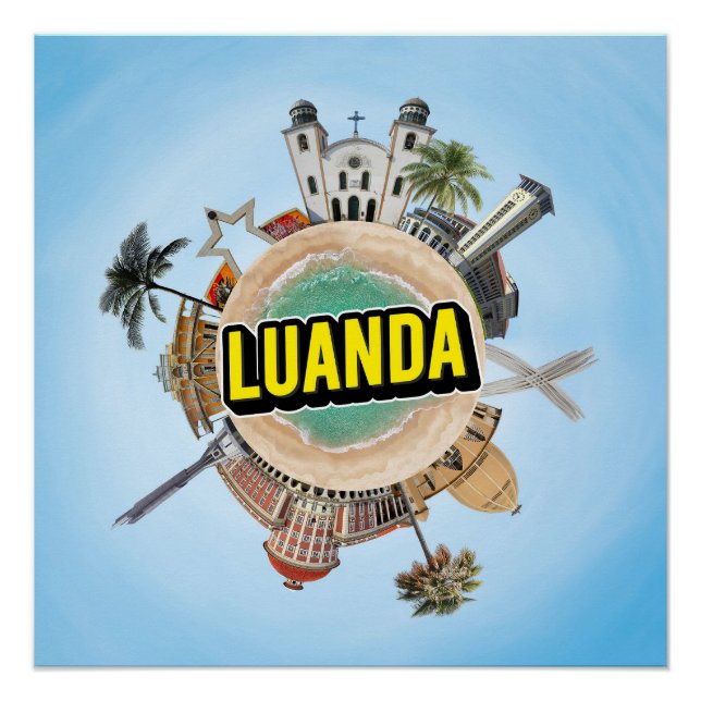 Luanda tiny little planet landmark architecture sy poster (Front)