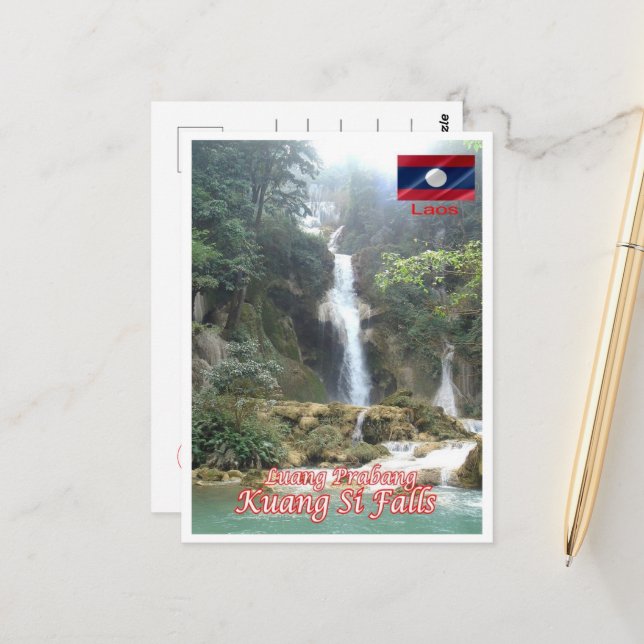 Luang Prabang - Kuang Si Falls - Laos - Postcard (Front/Back In Situ)