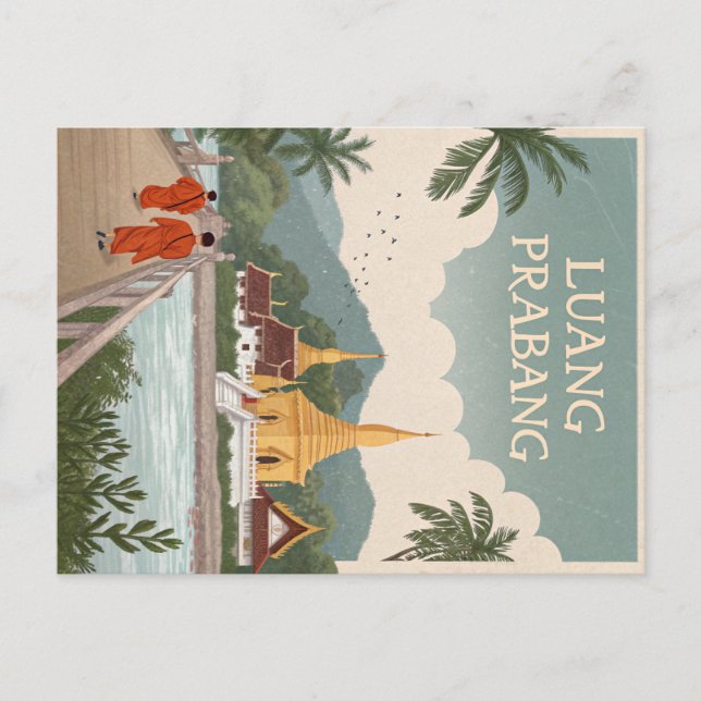 Luang Prabang Monks and Temples Postcard (Front)