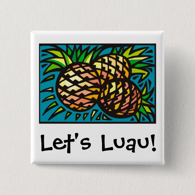 Luau 1 2 inch square button (Front)