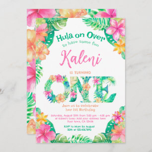 Luau 1st Birthday Invitation
