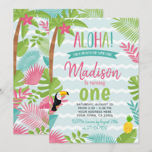 Luau 1st Birthday Invitation