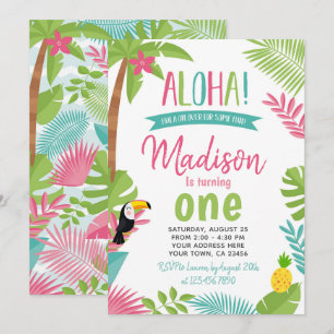 Luau 1st Birthday Invitation