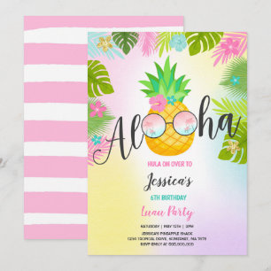 Luau Anniversaire Invitation Anniversaire ananas H