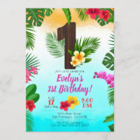 Luau Anniversaire, Invitation Luau Party 1er Anniv