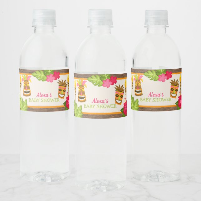 Luau Baby Shower Water Bottle Label (Bottles)