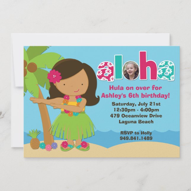 Luau Birthday Party Invitation (Front)