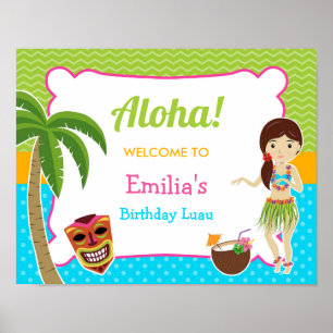 Luau Birthday Party Welcome Sign