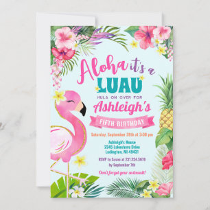 Luau Birthday Tropical Summer Invitation