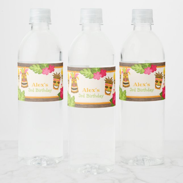 Luau Birthday Water Bottle Label - Boy (Bottles)