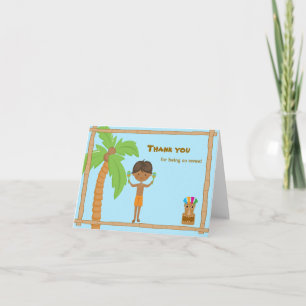 Luau Boy with Dark Hair Thank You Card