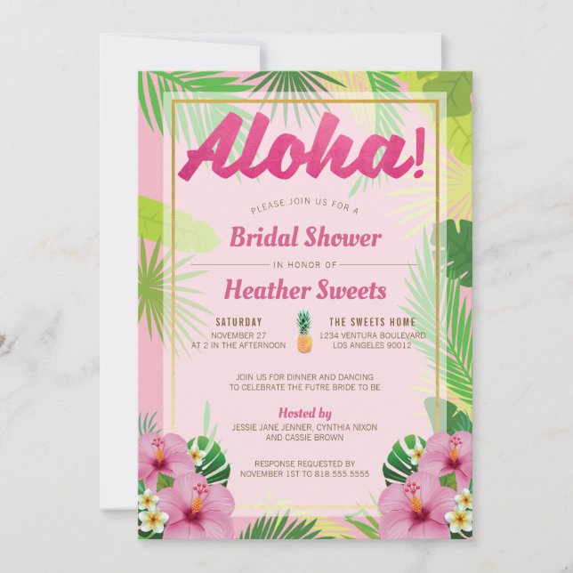 Luau Bridal Shower Invitation (Front)