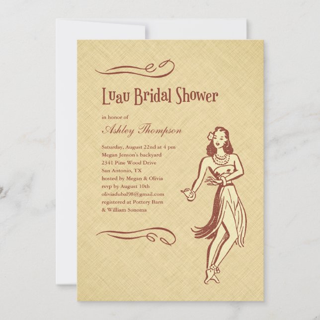 Luau Bridal Shower Invitations (Front)