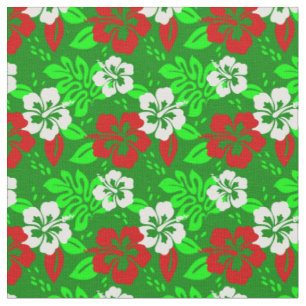 luau christmas hawaiian hibiscus tropical floral fabric