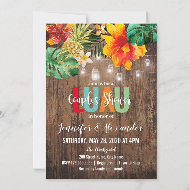 Luau Couples Shower invitation (Front)