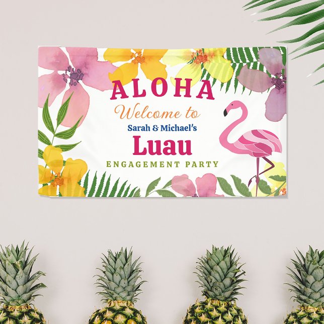 Luau Engagement Party Welcome Banner (Creator Uploaded)